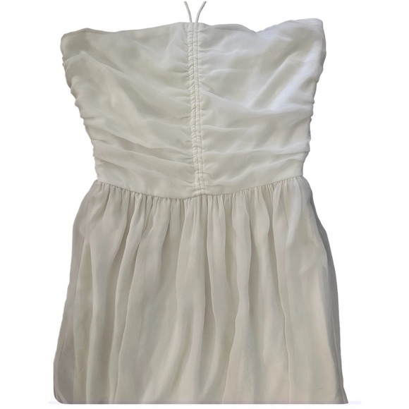 Zara Trafaluc Strapless Halter Style Mini Short Flowy‎ Dress, Off White, M - Picture 8 of 14